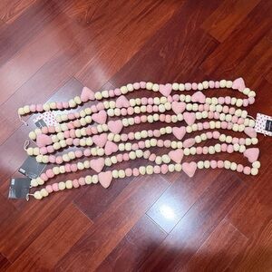 Pink and Cream Felt Heart Garland